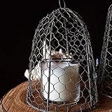Colonial Tin Works Chicken Wire Cloche, 10 inches tall, Vintage, Rustic Barn Roof Finish, Silver