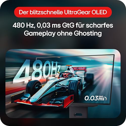 LG Ultragear&trade; 27GX790A-B.AEU (27 Zoll) QHD OLED Gaming-Monitor, 480Hz, AMD FreeSync&trade;, DisplayHDR&trade; True Black 400, 2X HDMI 2.1, DisplayPort 2.1, Schwarz