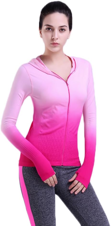Omysi Yoga Hoodie Women’s Quick Dry Running Gradient Top with Pant - Very Small
