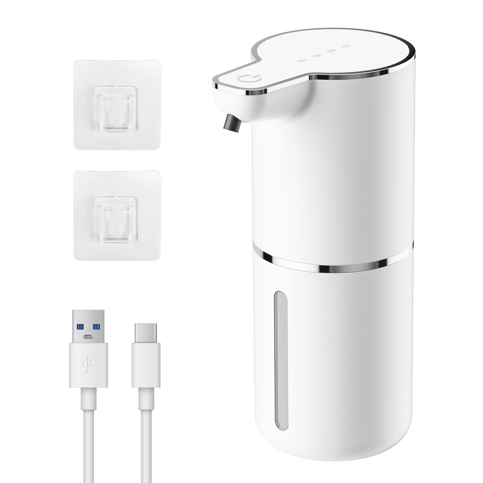 Automatic Soap Dispenser - 350ml Sensor Soap Dispenser Automatic USB Rechargeable with 4 Adjustable Speeds for Family School