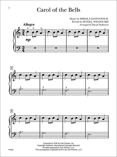 Carol of the Bells: Arranged for Easy Piano - Image 2
