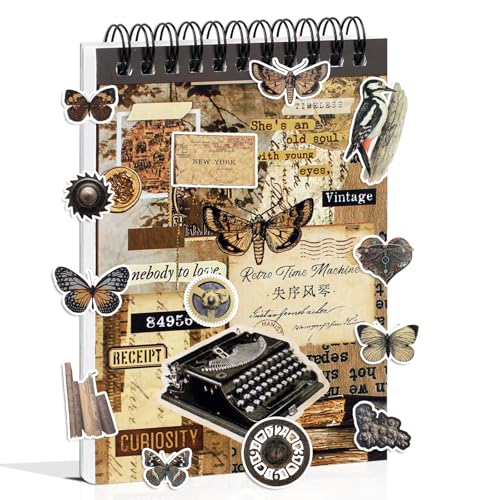 50 Sheets Precut Dark Academia Washi Stickers Book for Journaling...