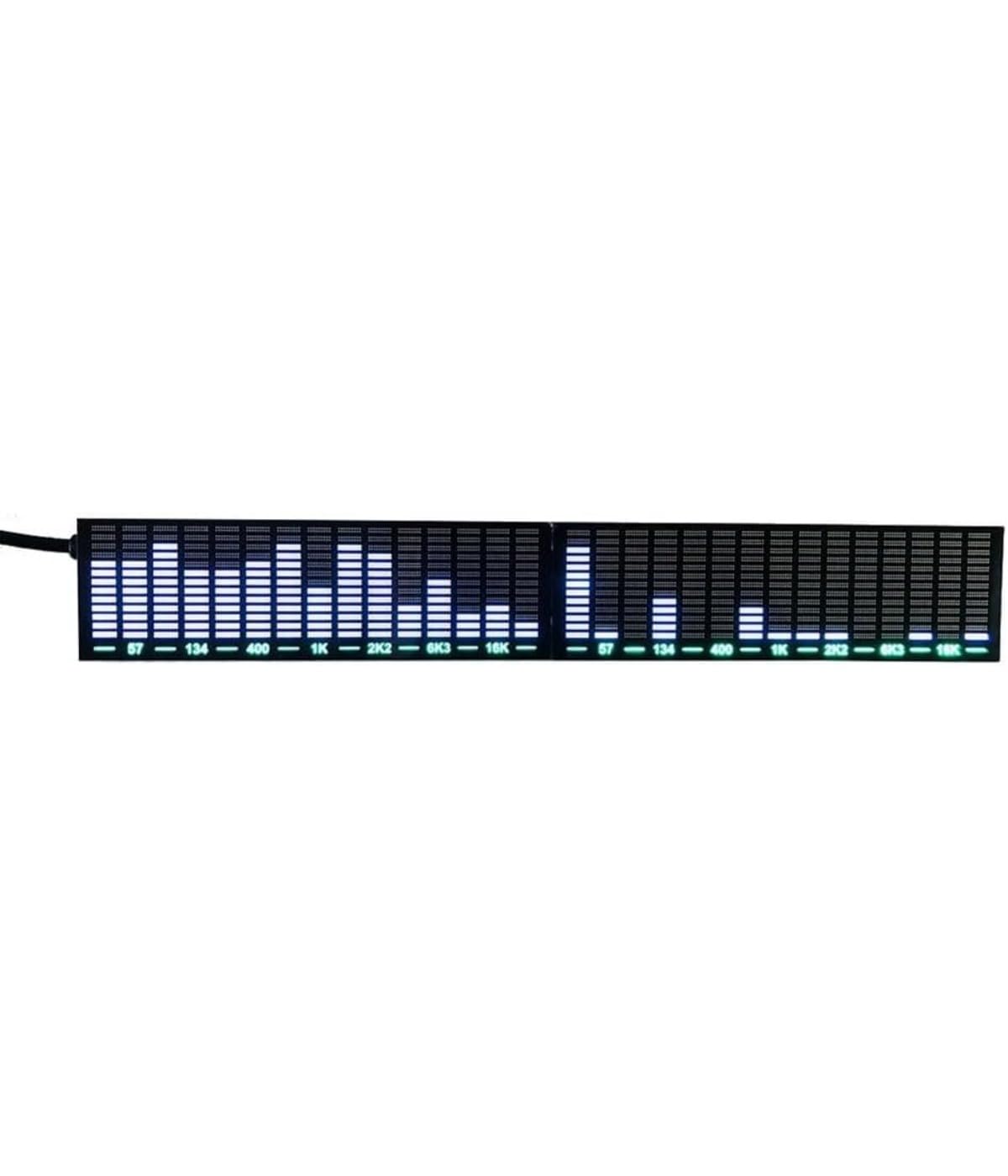 Module d'affichage audio LED - Module d'affichage du spectre de musique - Indicateur de niveau audio - Microphone double - Pour éclairage ambiant - Noir