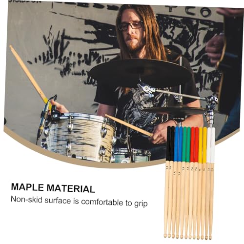 FRCOLOR 6 pares de baquetas de percusión de madera de arce con agarre antideslizante para tambores electrónicos y acústicos para principiantes y bateristas profesionales miniatura 3