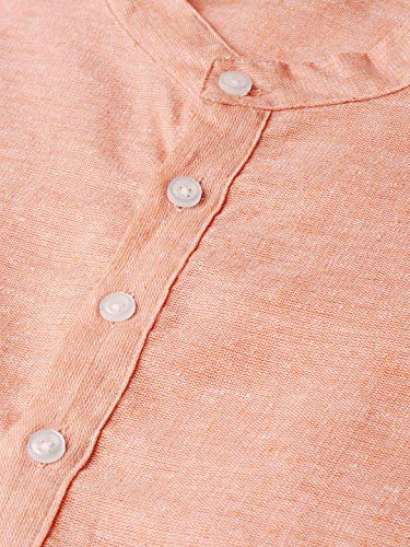 Image of Vastraa Fusion Men's Printed Kurta Pure Cotton Long Kurta, Round Collar, Full Sleeves, Button Kurta, Ethnic Wear