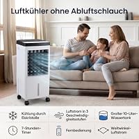 Luftkühler Ohne Abluftschlauch 10L 65WMobiles Klimagerät mit Wasserkühlung – Ansicht 2