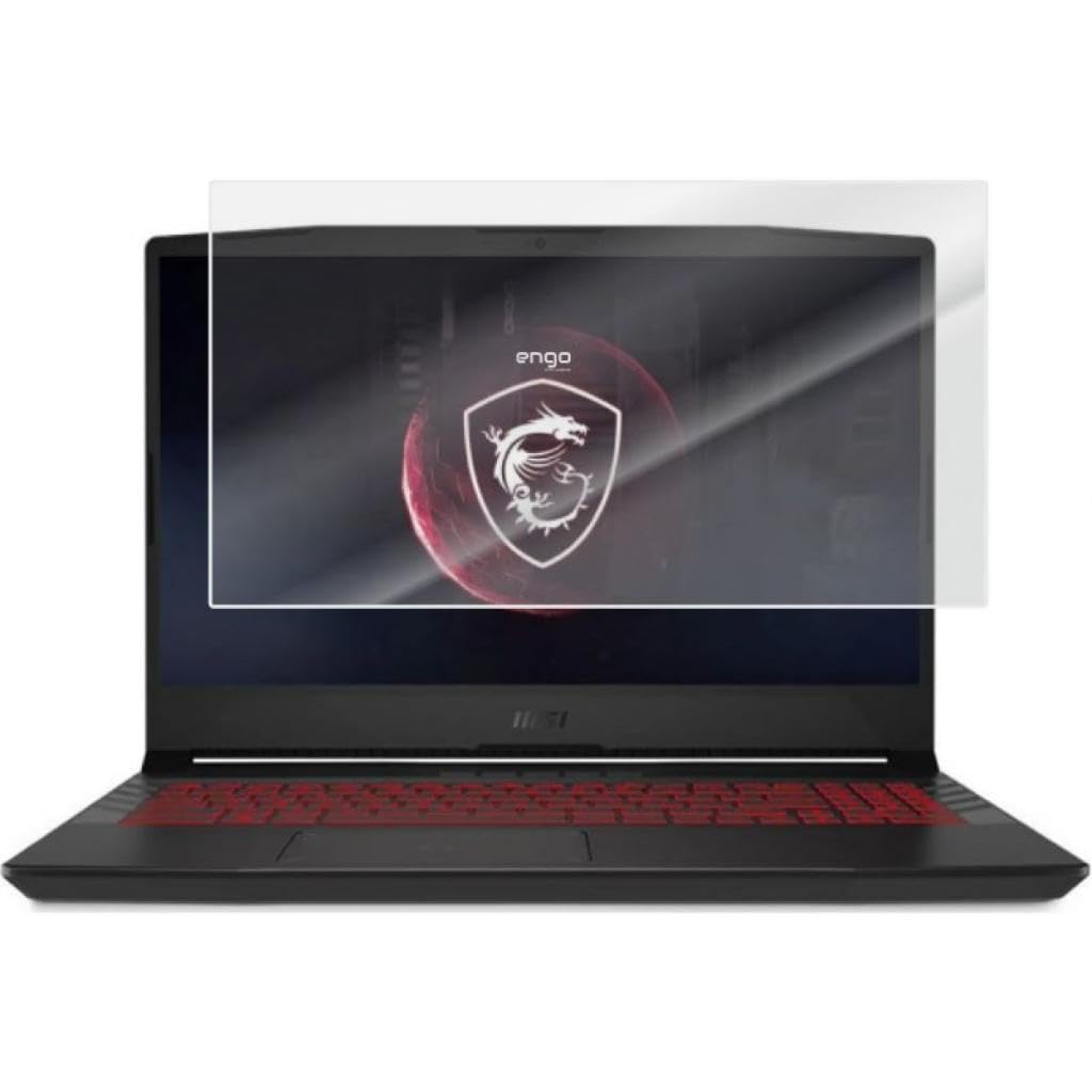 Engo Msi GF65 Thin 10SDR 15.6 İnç İle Uyumlu Mat Ekran Koruyucu Notebook, Yansıma Ve Parlama Önleyici Parmak İzi Bırakmayan Laptop Koruma, 9H Temperli Kırılmaz Esnek Nano Cam 16:9