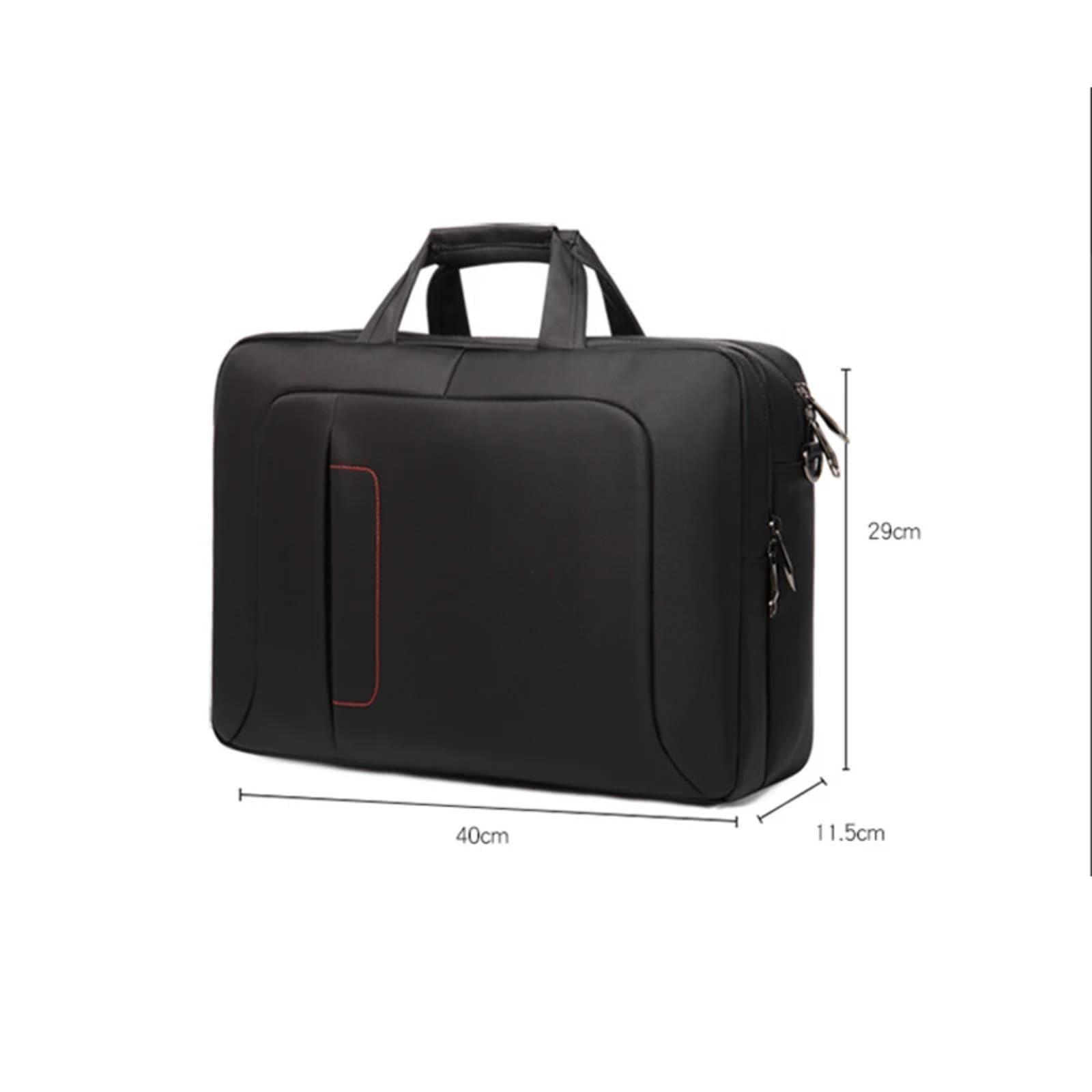 Personalisierte Herrenhandtasche mit Logo Namenstext Bedruckt, 15,6 Zoll Business-Aktentasche, wasserdichte Laptoptasche Aus Nylon für Damen Herren Black,40 * 29 * 11.5cm