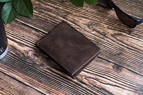 Premium RFID Men's Leather Bifold Wallet | Timeless Design, Full-Grain Leather, RFID Protection, Brown3