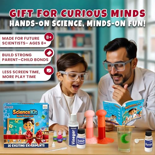 Image of HOTKEI Educational Chemistry Science Experiment Kit Games Gift Toys for Kids Boy Girl Aged 8 10 12 Year STEM Scientific Lab Kit Project Toy Birthday Gifts for Boys Girls Home Chem Lab Toy Science Kit