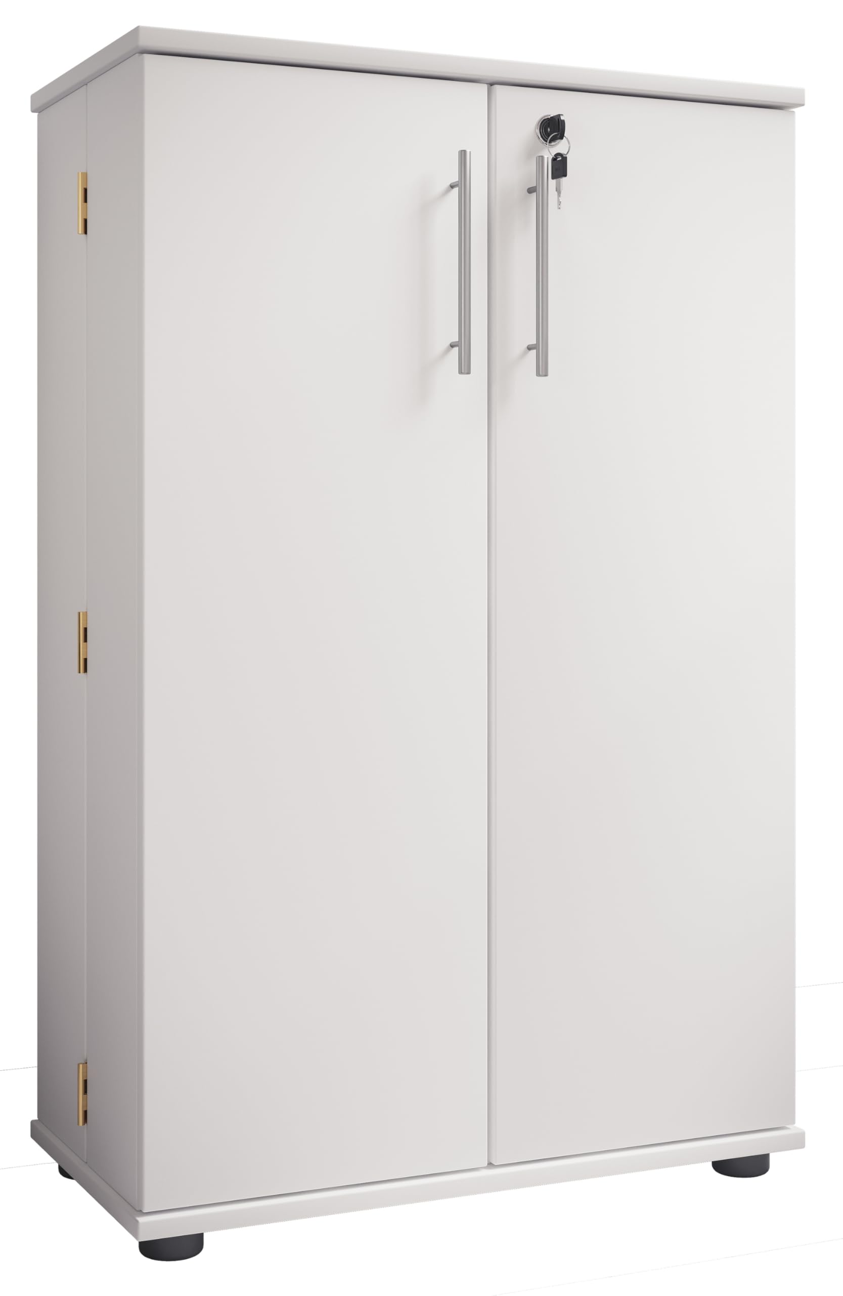 Holz CD DVD Stand Regal/Schrank | platzsparender CD Schrank mit 2 abschließbaren Türen für 600 CDs oder 260 DVDs oder 144-Videos | Maße: H. 93 x B. 60 x T. 31 cm | 20 variable Einlegeböden – Engalo XL