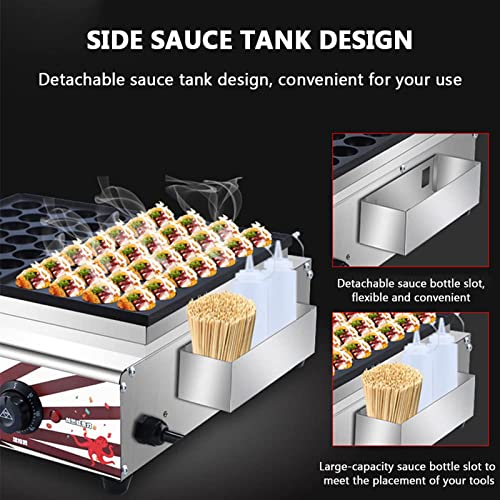 Máquina eléctrica para Takoyaki 56 orificios 4000W miniatura 7