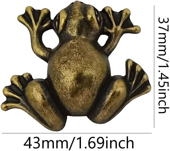 Frog Cabinet Drawer Knobs Handles, Zinc Alloy Animal Pulls Frog Nature Garden Theme Decoration Dresser Drawers Door Cabinets Kitchen Retro Furniture Hardware Knob 4 Pack (Ancient Bronze)