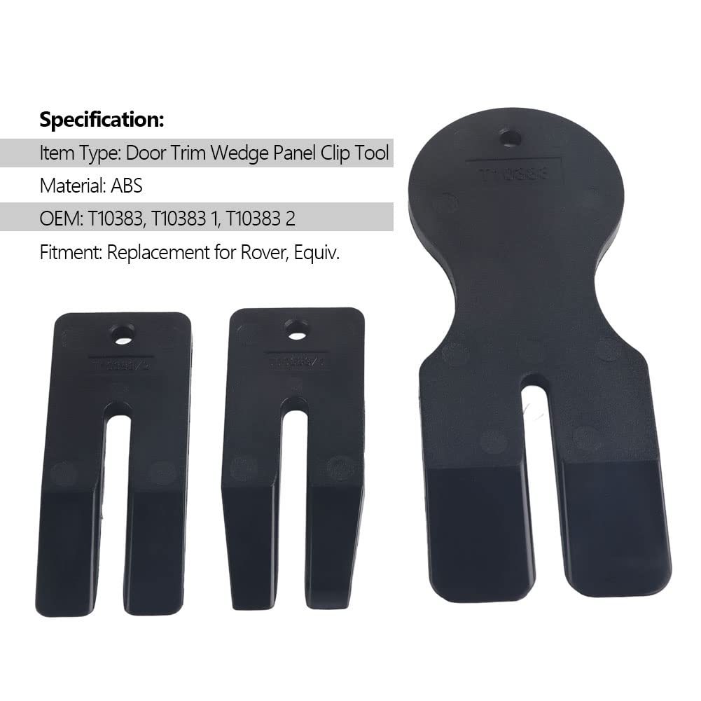 Strumento 3 Pezzi Per Rimozione Pannelli Porta Auto – Cuneo In ABS Con Numeri OEM T10383, T10383-1 E T10383-2