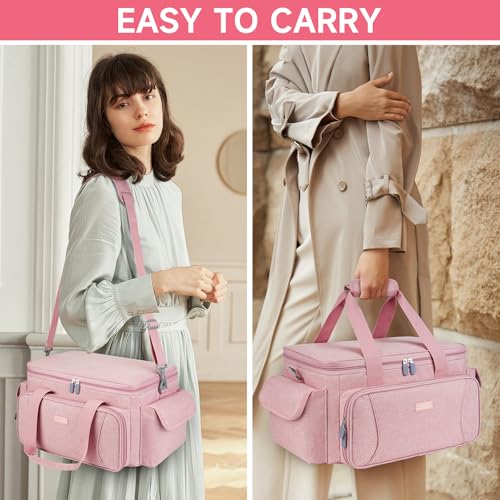LEFOR·Z Carrying Case Compatible with Cricut Joy Xtra,Protable Travel Storage Bag with Removable Dividers Fits for Cricut Joy Xtra Accessories and Supplies,Pink