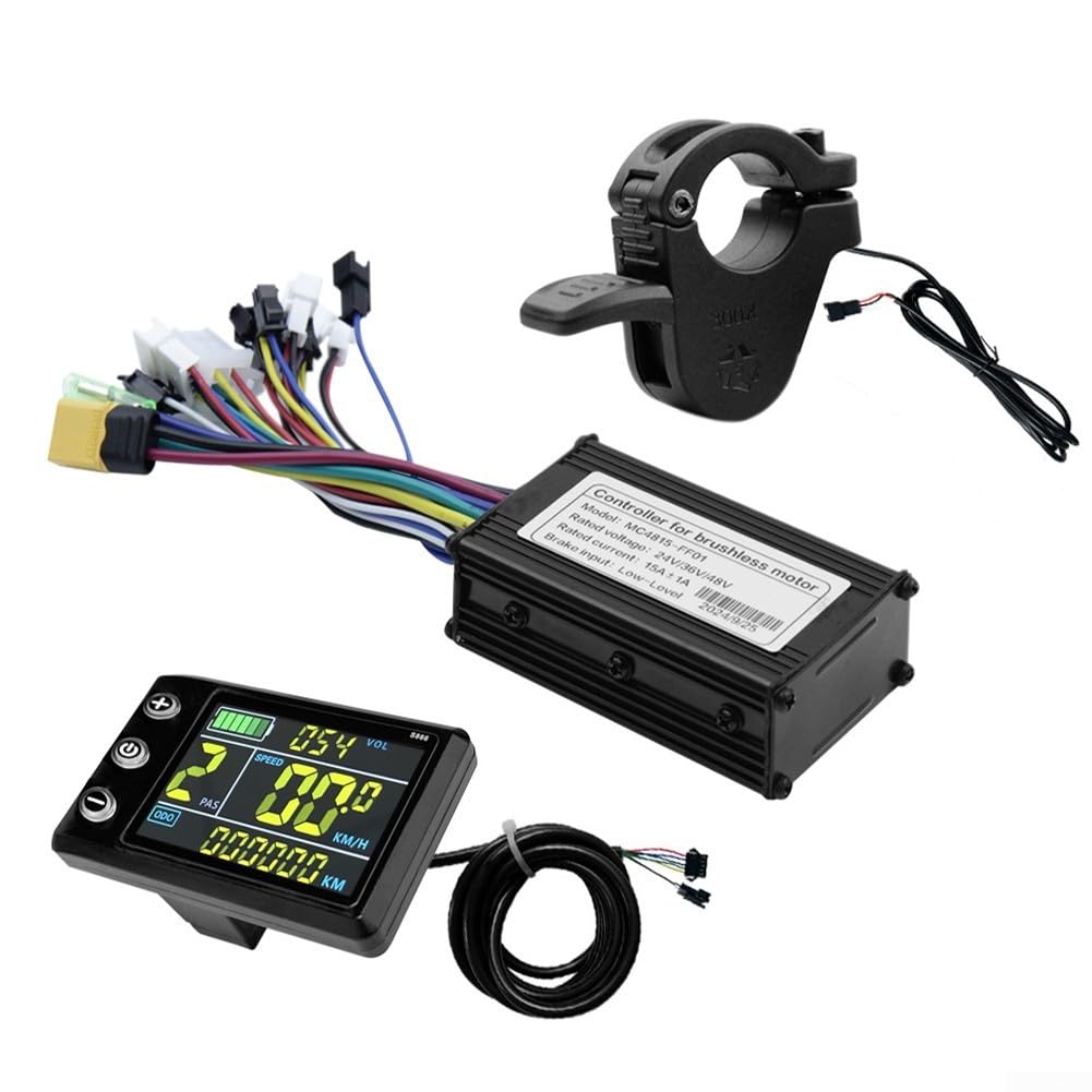 Kit di controllo per bicicletta elettrica 24V/36V/48V 250W con display LCD e acceleratore compatibile con motori 15A