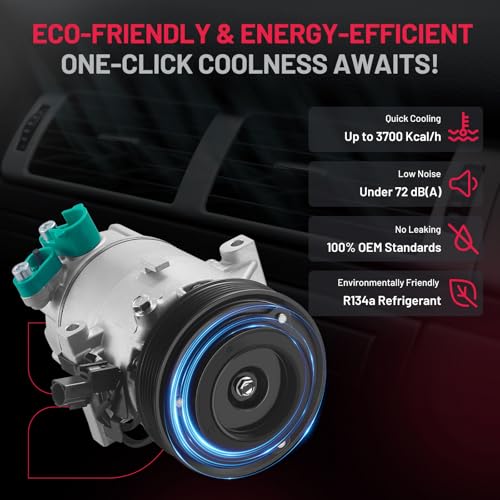 BDFHYK Air Conditioning A/C Compressor 198354 Compatible with Kia Soul 2012-2013 L4 2.0L, Compatible with Hyundai 2013 Elantra, Elantra Coupe/GT L4 1.8L