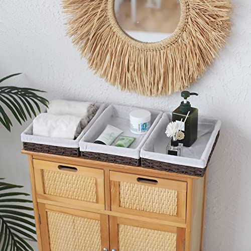Yrjj Paper Rope Woven Storage Baskets, Delicate Storage Box For Shelves/Bathroom/Kitchen/Living Room/Office Desk/Bedroom. (Brown) #TOP3