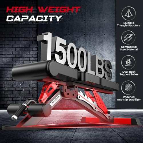 image for Pooboo Weight Bench, Adjustable Workout Bench for Home, 1500LBS Weight
