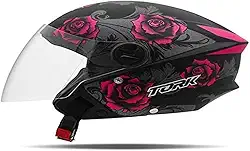 CAPACETE ABERTO PRO TORK NEW LIBERTY 3 FLOWERS FOSCO ROSA - PRETO TAM. 60