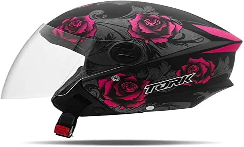 CAPACETE ABERTO PRO TORK NEW LIBERTY 3 FLOWERS FOSCO ROSA - PRETO TAM. 60