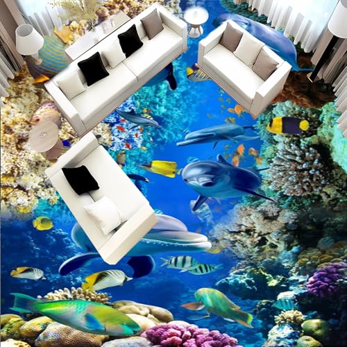 Custom Size 3D Seascape Floor Sticker Ocean Mural - Beach