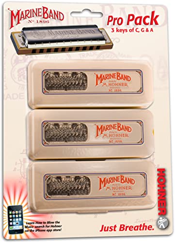 Hohner Accordions HOHNER Marine Band Pro Pack, Key of G, A, and C (391896BX)