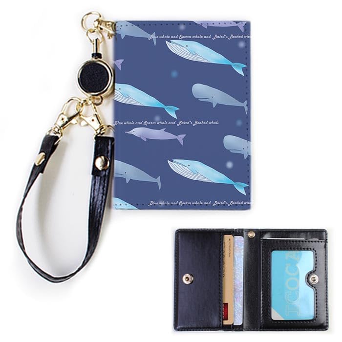 Amazon | [MOSHI MOSHI] パスケース カードケース リール付き 二つ折り