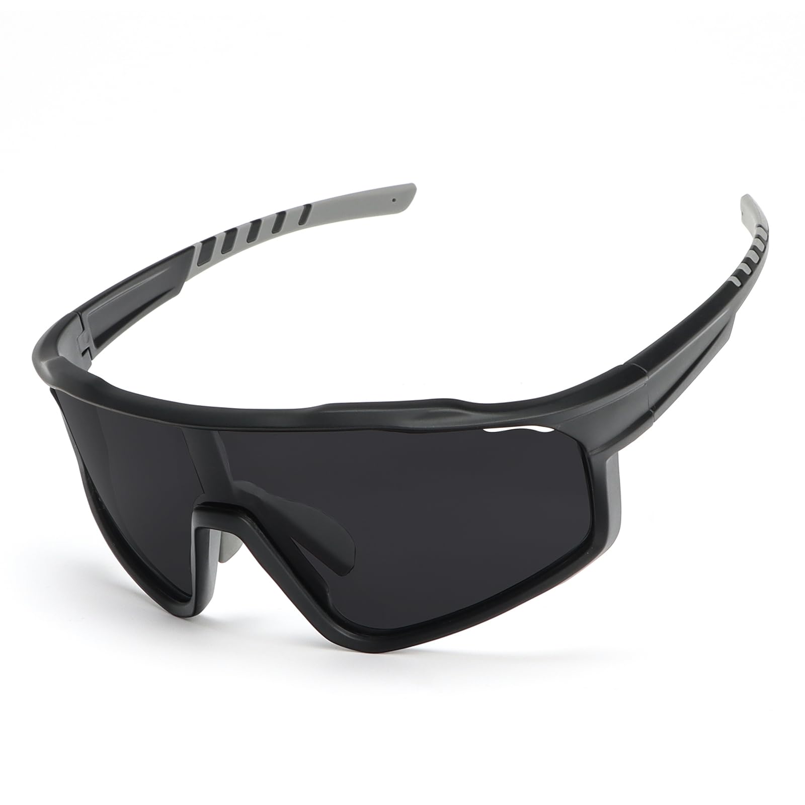 UVTQSSP Fahrradbrille Herren Damen, Laufbrille Polarisierte UV-Schutz Sportbrille Verstellbarer Nasensteg Vollrahmen Sonnenbrille with Belüftungsöffnungen