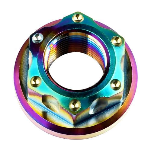 Image of Titanium M6 M8 M10 M12 M14 M16 Flange Bolt Nut Bicycle Motorcycle Rear Axle Car Modification Accessories Pack of 6 (M16 Pitch 1.5mm, Rainbow)