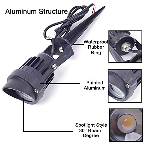 ALEDECO Outdoor Lens Led Landscape Lights 12V 5W Low Voltage Waterproof Garden Pathway Tree Spotlight (8 Pack)
