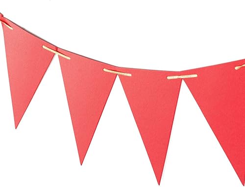 Miniatura 3 de ZOOYOO 20 Feet Red Pennant Banner, Paper Triangle Flags Bunting for Party Decoration,30pcs Flags,Pack of 2(One 20 Feet or Two 10 Feet)