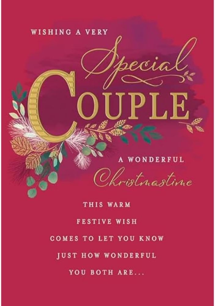 Piccadilly Greetings Classic Christmas Card Couple Brother & Family
