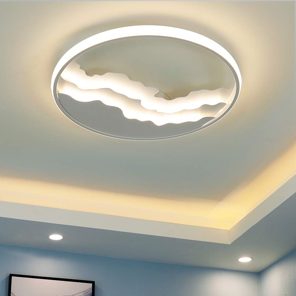Lampa wisząca,Postmodernistyczna biała okrągła lampa sufitowa LED, lampa sufitowa do salonu w stylu europejskim