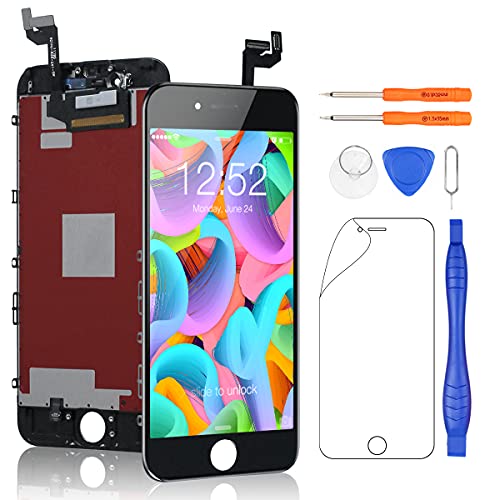 Yodoit Para iPhone 6s Pantalla LCD Digitalizador Táctil de Cristal Reemplazo con Marco + Kit de Herramientas de Reparación (4.7 Pulgadas de Negro)