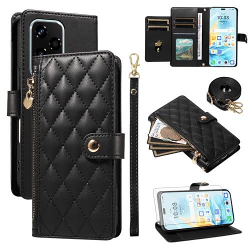 Housse Honor 200 Lite 5G antichoc avec protège-écran et porte-cartes zippé