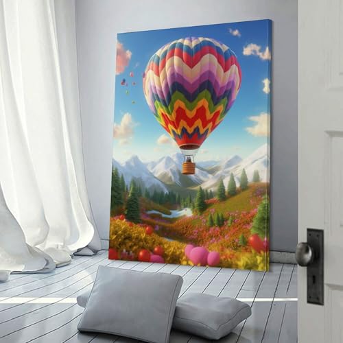 Montgolfière murale déco affiche sur toile 40x60cm pour salon - 3