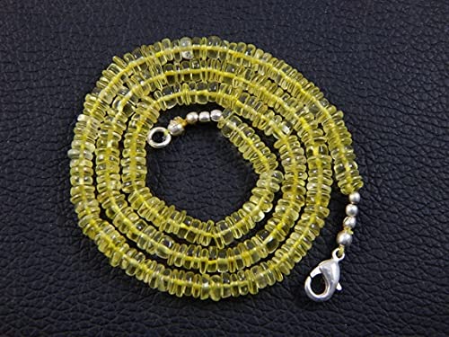 Quartz citron naturel Heishi 5 mm de qualité supérieure pour collier de prestige