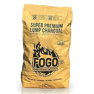 FOGO Super Premium Oak Restaurant Quality All-Natural Large Sized Hardwood Lump Charcoal for Grilling and Smoking, 17.6 Pound Bag