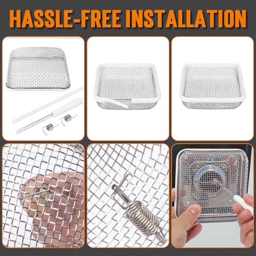Image of TONDA RV Furnace Vent Screen, Bug Screens Heater Vent Cover for Camper with Installation Tool and Silicone Rubber, Square