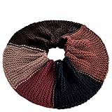  XXL- Loop Rundschal Schulterschmeichler Beige Braun Amber Petrol Weinrot Colorblocking handgestrickt aus Wolle von Lana Grossa Grobstrick