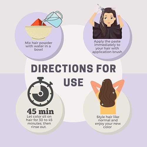 Miniatura 5 de Amour Tresor Tinte para el cabello con henna de 30 minutos con infusión de bondad de las hierbas. Tinte para el cabello sin amoníaco (paquete de 1,