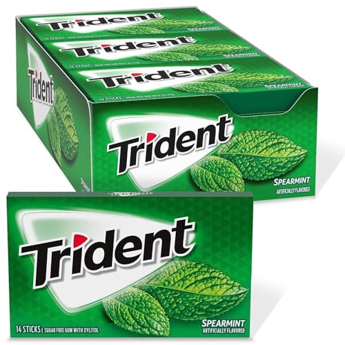 Image of Trident Sugar Free Gum Spearmint Flavour Pack of 12 (Imported)