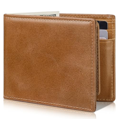Image of Artpaxy Mens Wallet Bifold Genuine Leather RFID Blocking Wallet for Men with 2 ID Windows 12 Card Holders 2 cash pockets 1 Gift Box