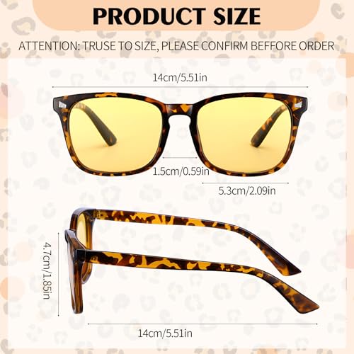 Image of Polarized Sunglasses for Women Men Night Vision Glasses Anti Glare | Yellow Anti Glare UV400 Lens, Lightweight Square Frame, for Day Night Use, Driving, Fishing, Cycling, Traveling