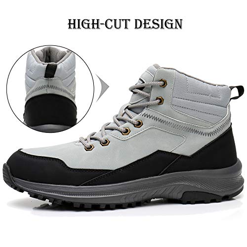 Image of UPSOLO Mens Winter Trekking Backpacking Snow Boots Water Resistant Shoes Anti-Slip Fully Fur Lined Casual Lightweight Hiking Boot