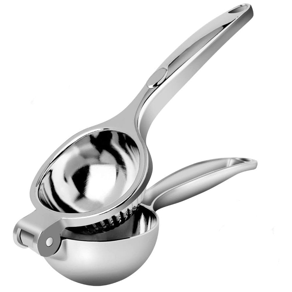 BarBits Mexican Elbow Lemon Squeezer - Heavy Duty Hand Juice Extractor Press, Lime Citrus Fruit Juicer - (Chrome)