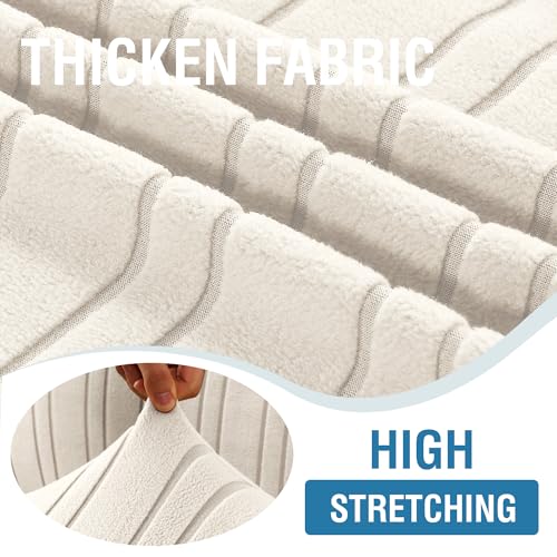 H.Versailtex PART-HVSOFA1P-3NATURAL-TZBL High Stretch Sofa Slipcover 1-Piece Couch Cover Non Slip Sofa Cover thumb #2
