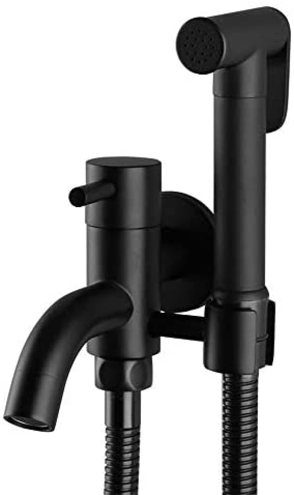 Douchette bidet intégrée sur mitigeur noir avec jet turbo flush