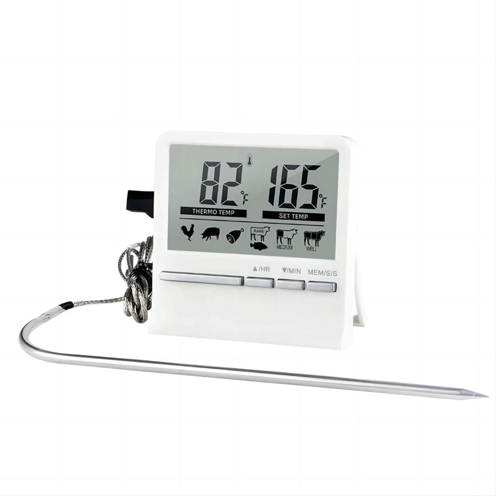 KRILLIQ Gadgets de Cocina Sonda Termómetro para Alimentos Termómetro electrónico con sonda de Metal Termómetro Digital para Carne para Asar